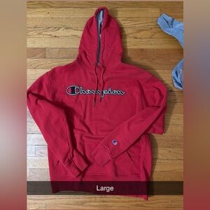Champion Red Hoodie Sweater
